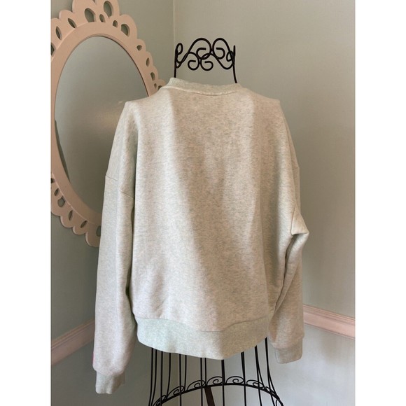 Under Armour L/s Heathered Mint Green Crew Neck Loose Sweatshirt Med Crop - Picture 6 of 8